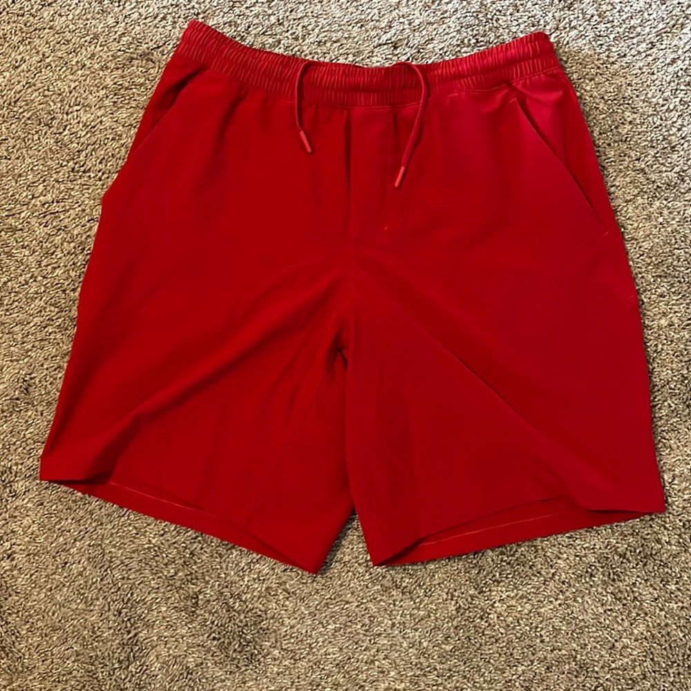 Red Lululemon Pace Breaker 9” Lined Shorts